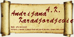 Andrijana Karađorđević vizit kartica